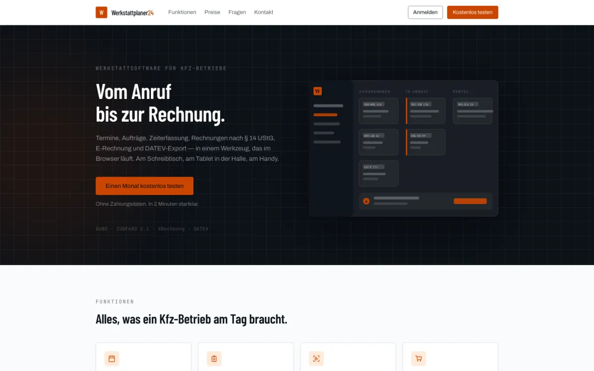 Startseite von werkstattplaner24.de